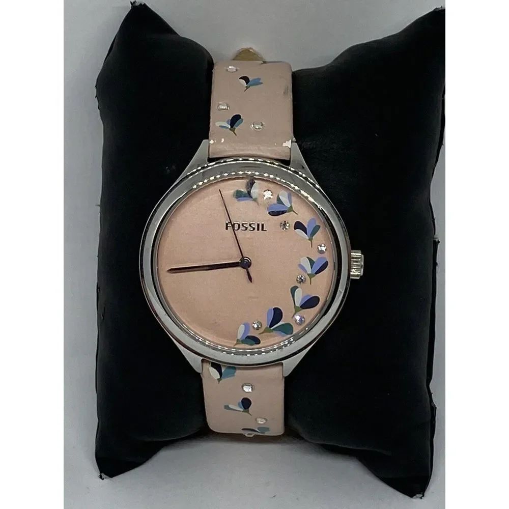Fossil Suitor BQ3475 Women's Pink Leather Analog Dial Quartz Wrist Watch UC27